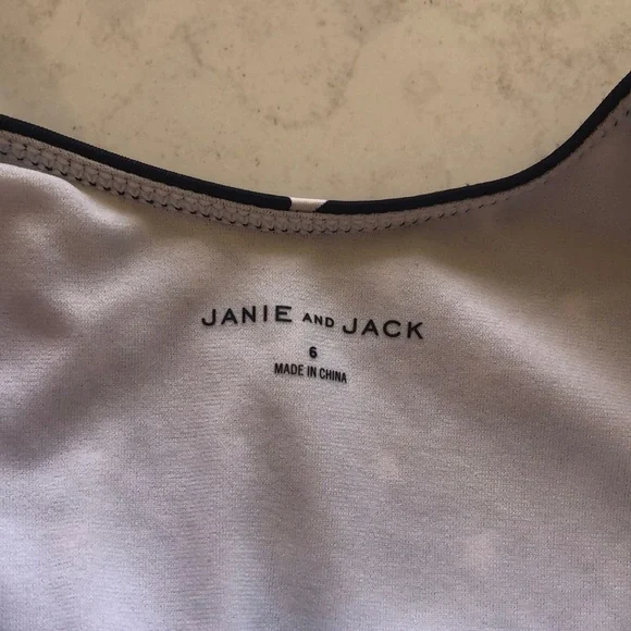 Janie and Jack Navy Star One Piece Swimsuit - Picture 2 of 6